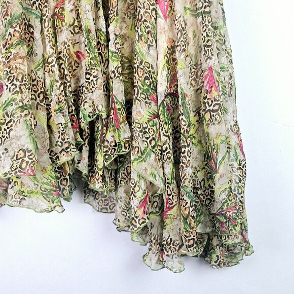 Diane Von Furstenberg Asymmetrical Flowy Fairytale Cheetah Print Skirt, Sz 2 - Picture 4 of 9